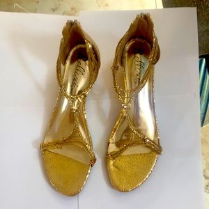 Womens gladiator gold sandals